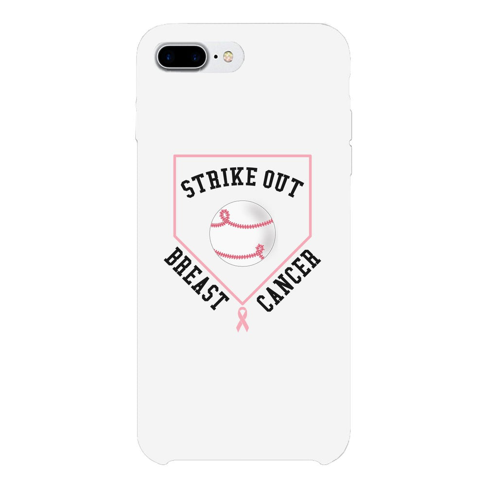 Strike Out Breast Cancer Baseball White Phone Case