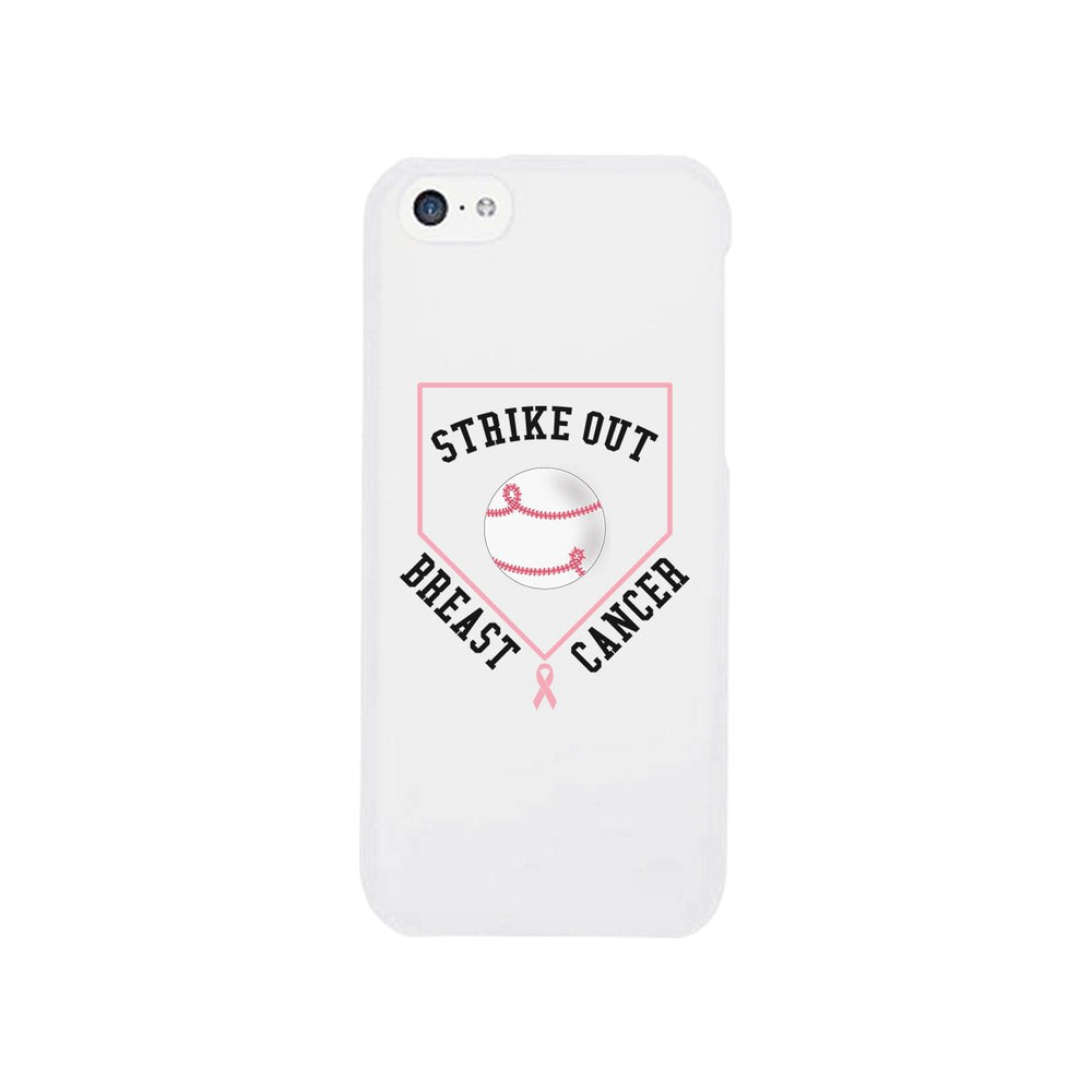 Strike Out Breast Cancer Baseball White Phone Case