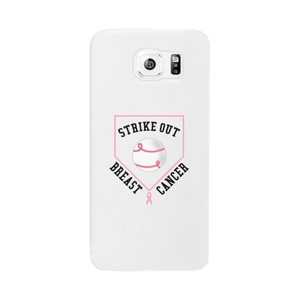 Strike Out Breast Cancer Baseball White Phone Case