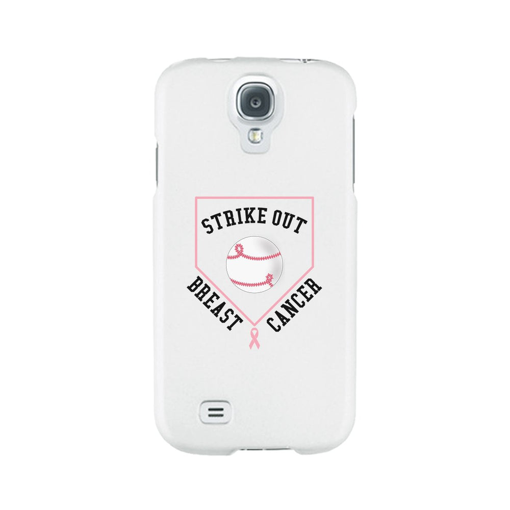 Strike Out Breast Cancer Baseball White Phone Case