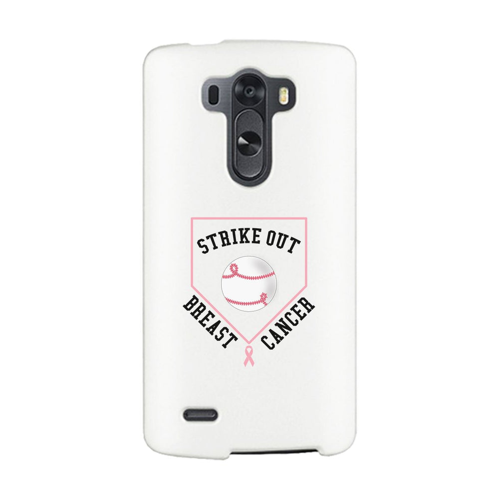 Strike Out Breast Cancer Baseball White Phone Case