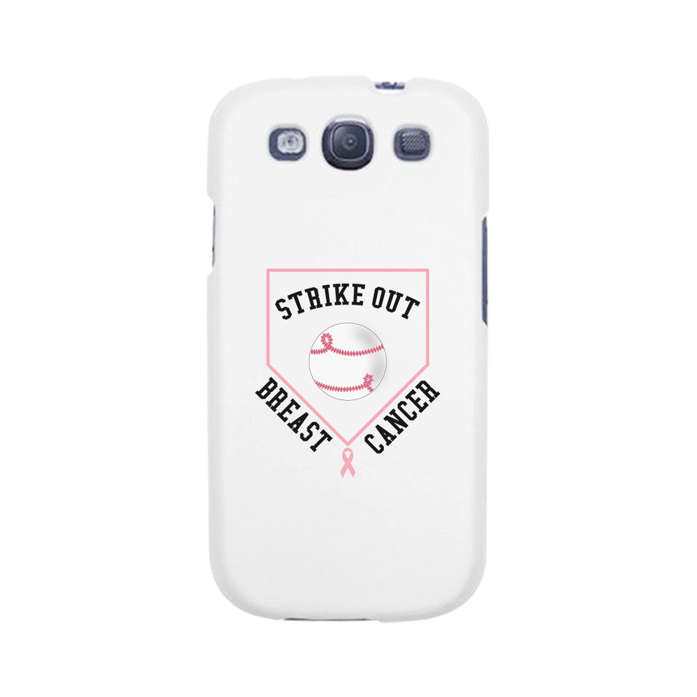 Strike Out Breast Cancer Baseball White Phone Case