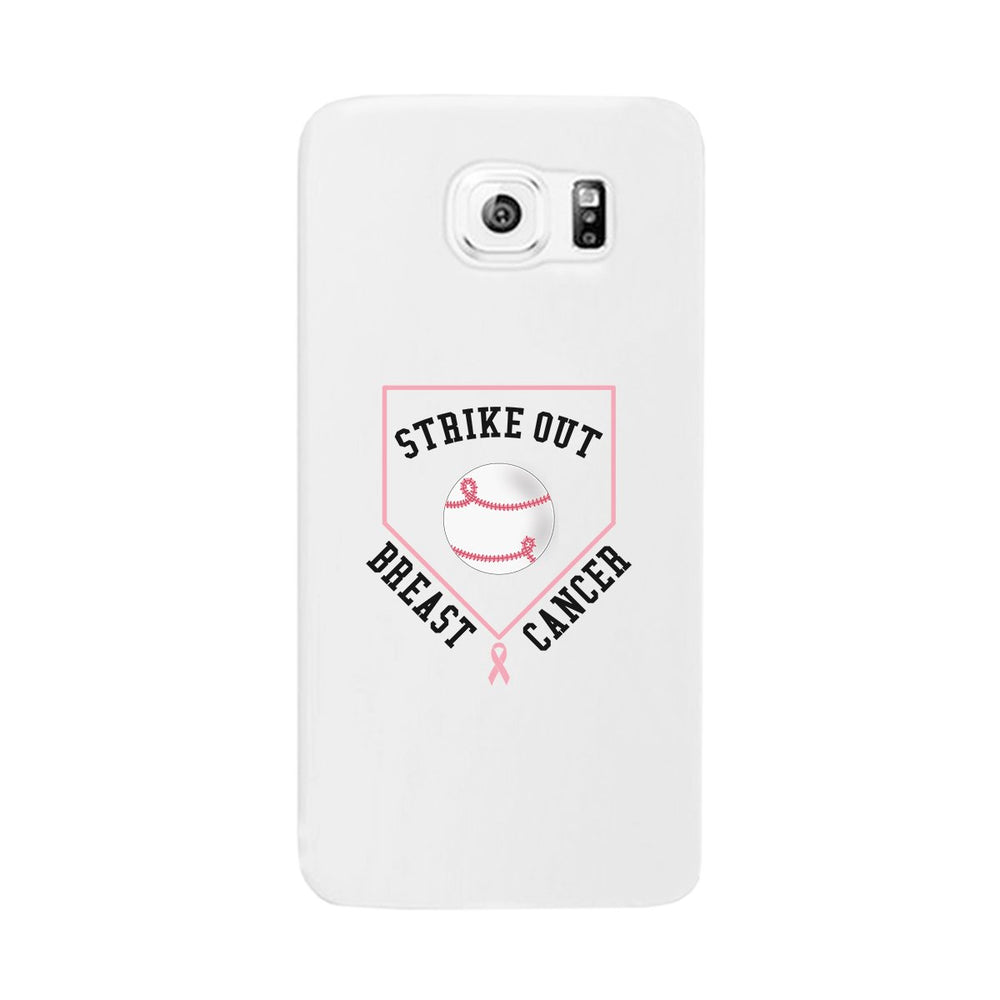 Strike Out Breast Cancer Baseball White Phone Case