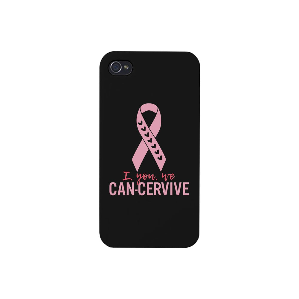 I You We Can-Cervive Breast Cancer Black Phone Case