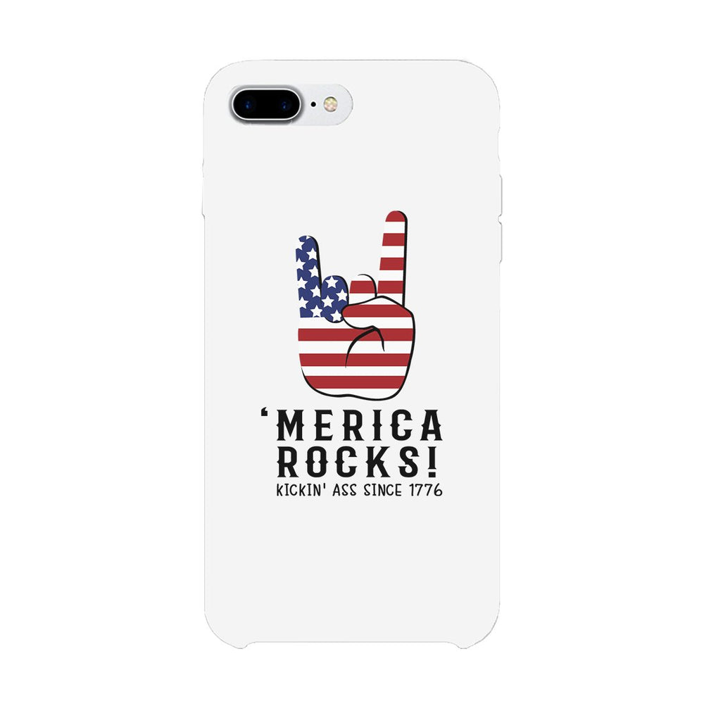Merica Rocks Phone Case 4th of July Gift Unique Graphic Phone Cover