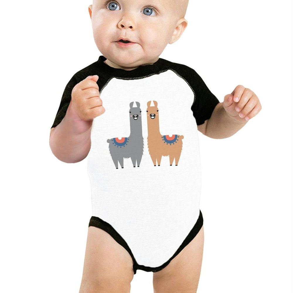 Llama Pattern Infant Baseball Shirt