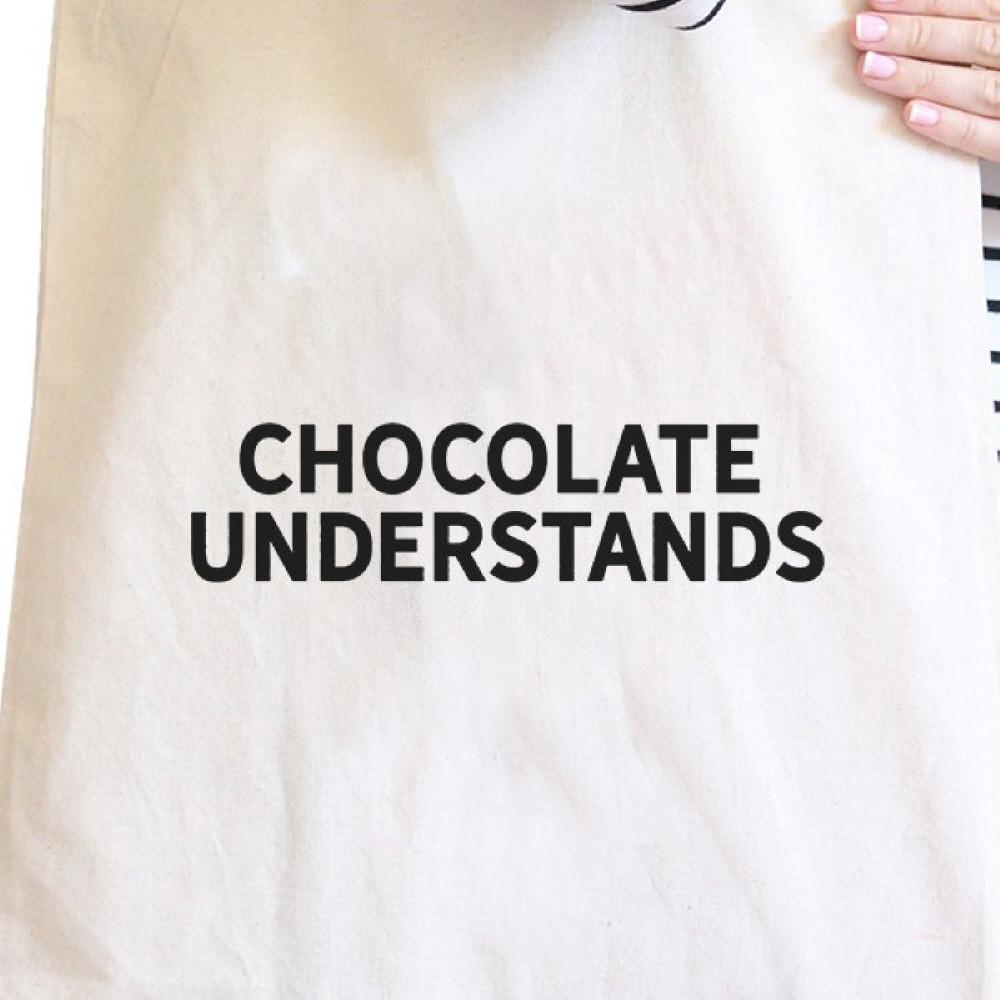 Chocolate Understands Natural Canvas Bag Holiday Gifts Tote Bags