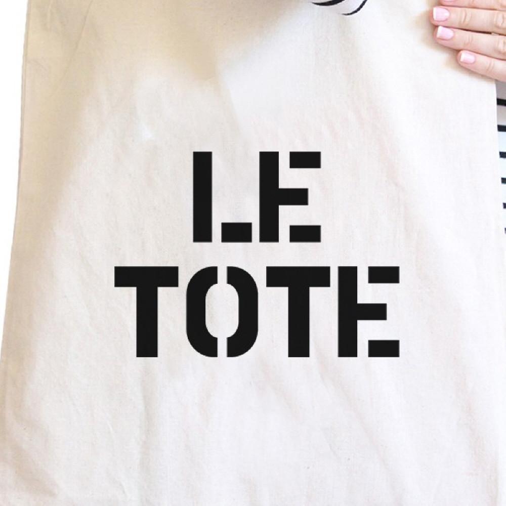 Le Tote Natural Canvas Bag For Back To School Tote Bags For Women