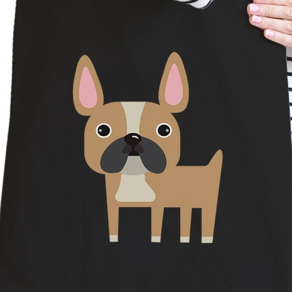 French Bulldog Black Canvas Bag For French Bulldog Owner Tote Bags