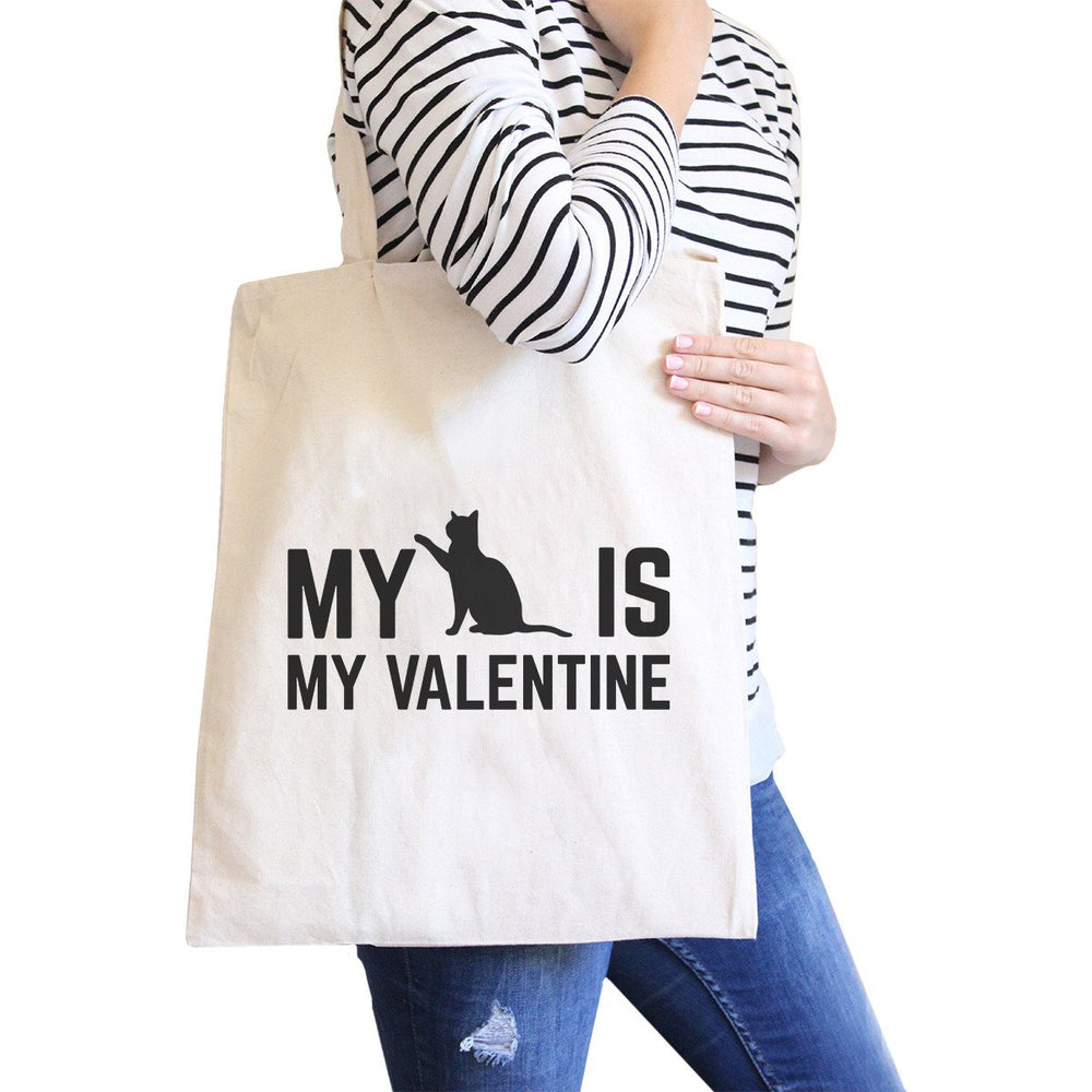 My Cat Is My Valentine Natural Canvas Bag Gift Ideas For Cat Lover