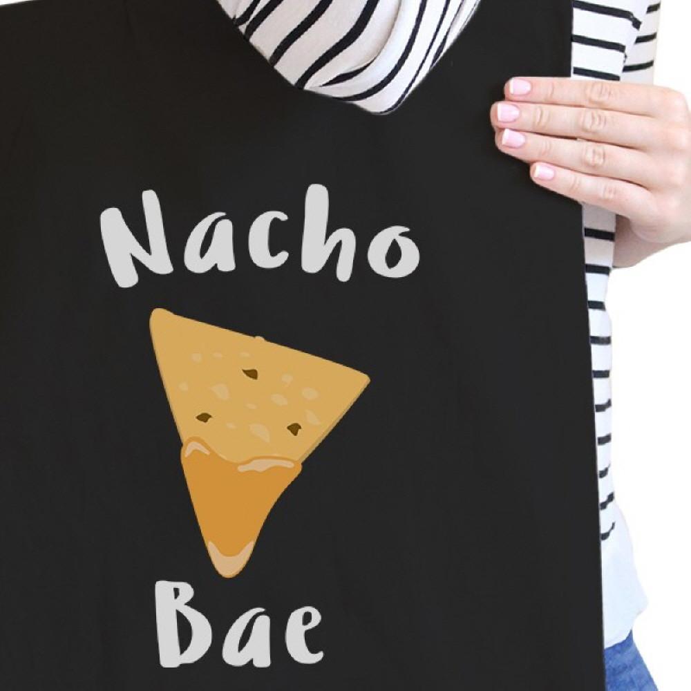 Nocho Bae Black Cotton Eco Bag Cute Design Gift Idea For Food Lover