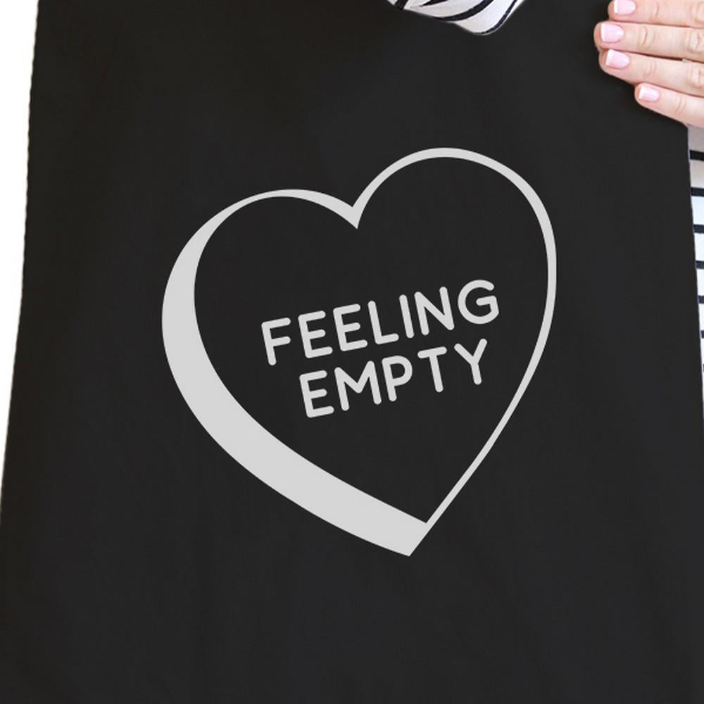 Feeling Empty Heart Black Cute Canvas Tote Bag Unique Graphic