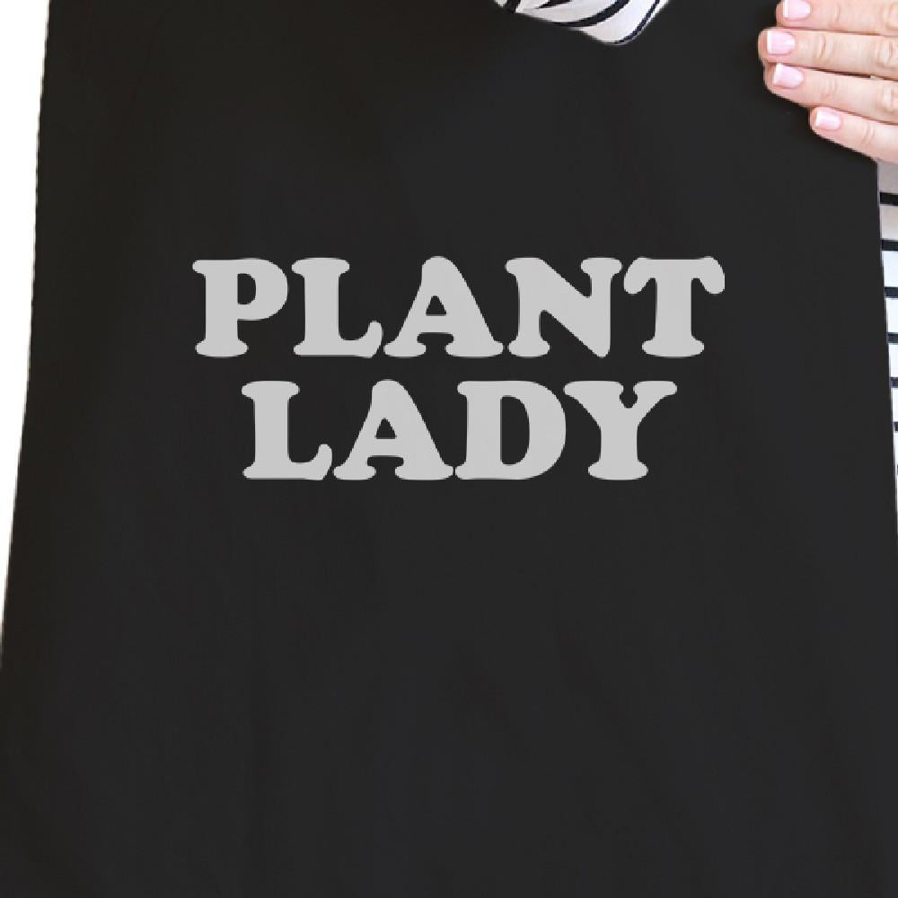 Plant Lady Black Washable Grocery Bag Unique Design Canvas Tote Bag