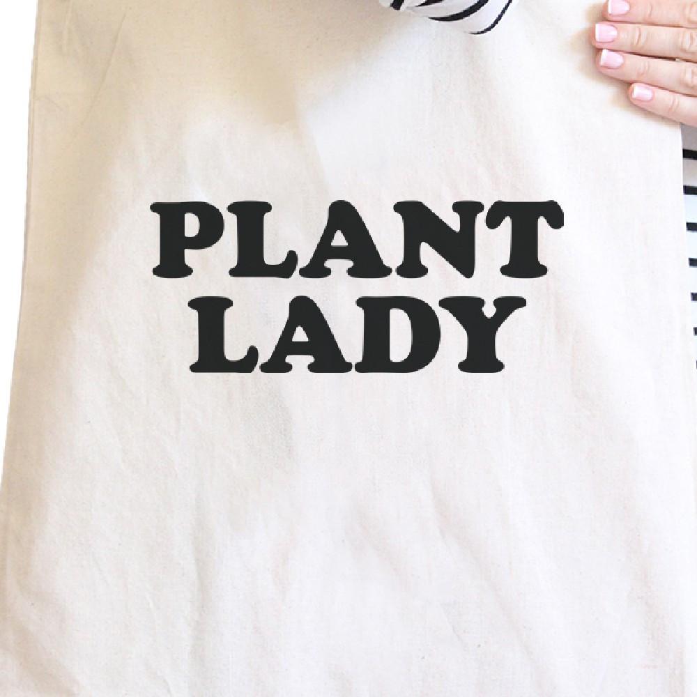 Plant Lady Natural Reusable Grocery Bag Cute Design Canvas Tote Bag