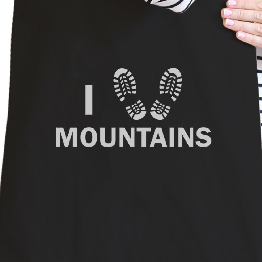 I Heart Mountains Black Canvas Bag Gift Ideas For Hiking Lovers