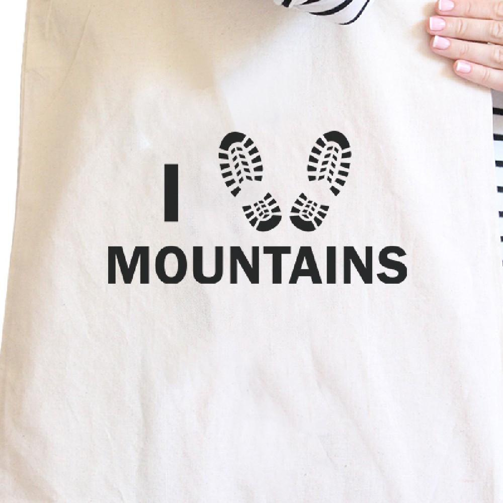 I Heart Mountains Natural Canvas Bag Gift Ideas For Hiking Lovers