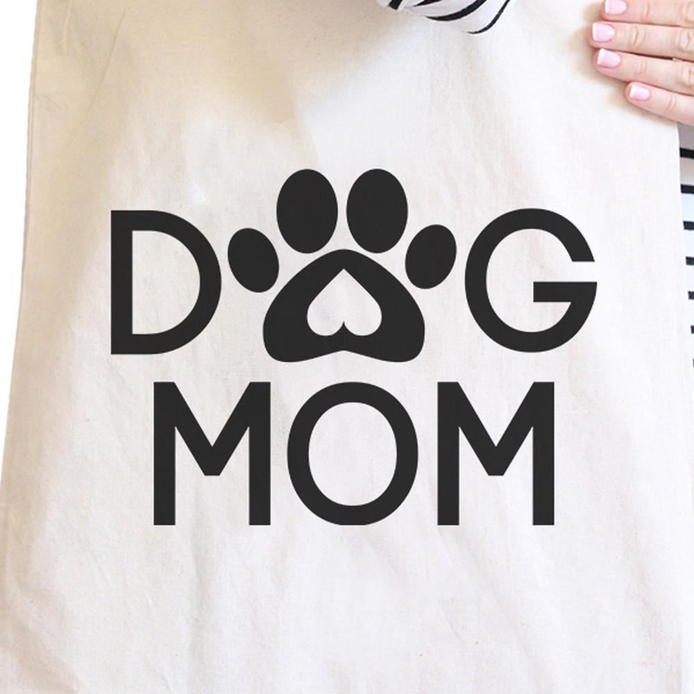 Dog Mom Natural Cute Canvas Shoulder Bag Cute Design For Dog Owners