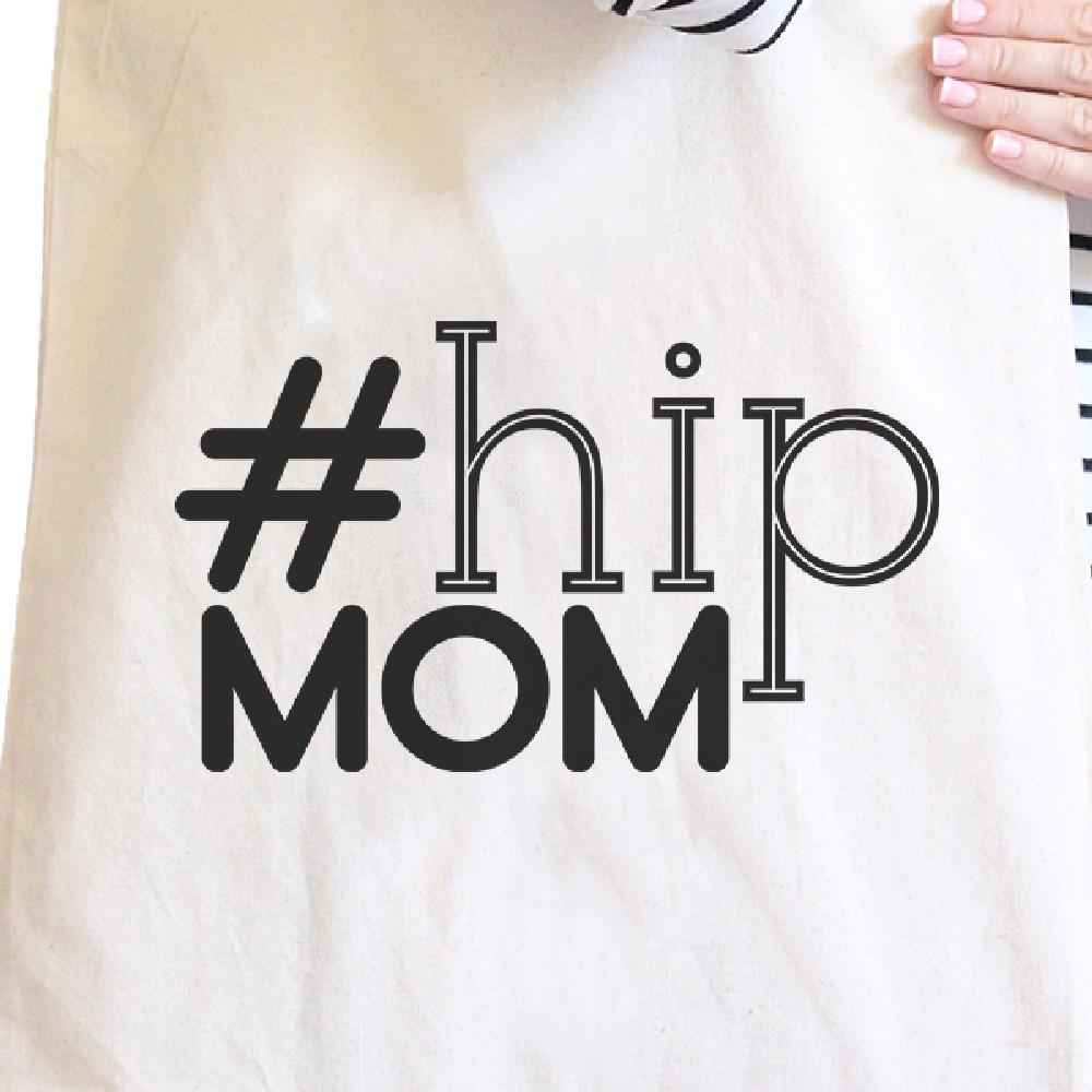 Hip Mom Natural Canvas Bag Washable Cute Gift Ideas For Baby Shower