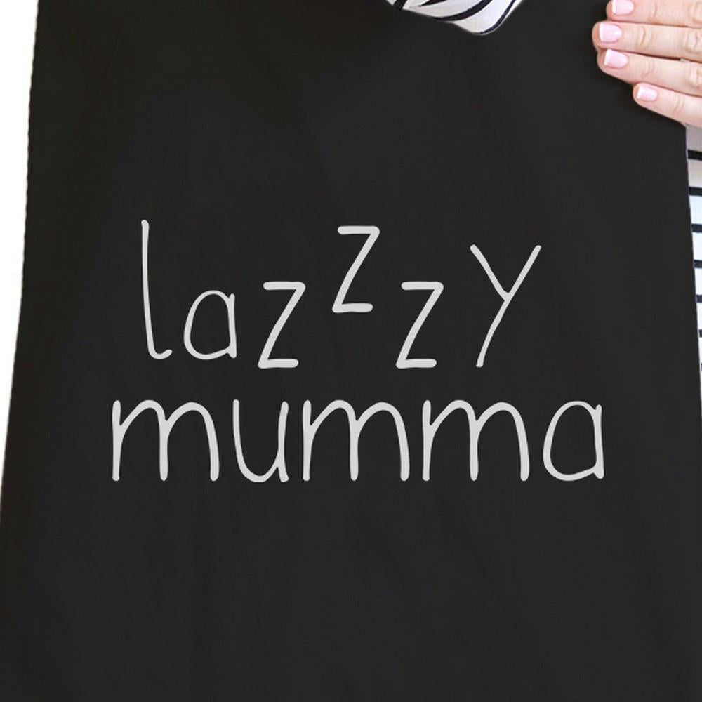 Lazzzy Mumma Black Canvas Eco Bag Funny Gift Ideas For Lazy Moms