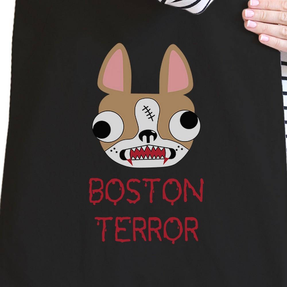 Boston Terror Terrier Black Canvas Bags