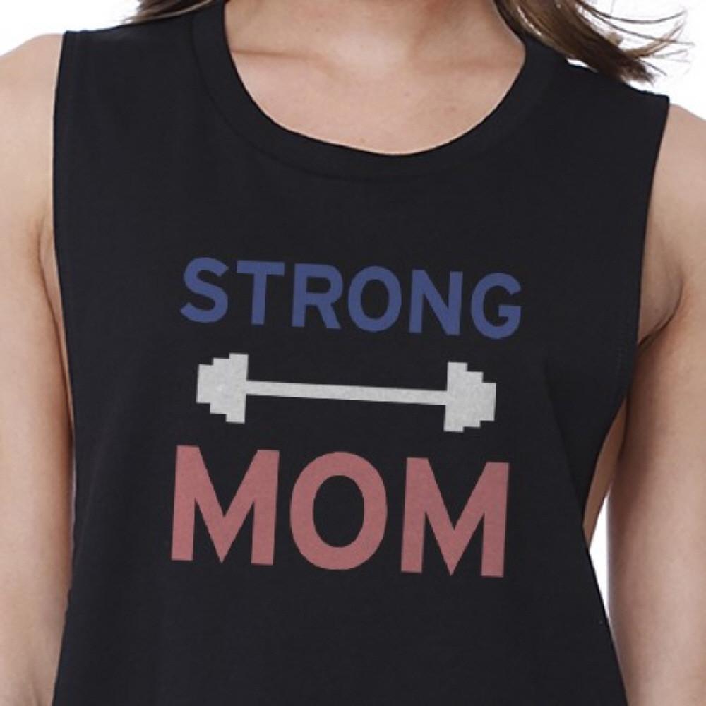 Strong Mom Crop Top Work Out Sleeveless Tank Top Gift For Mom