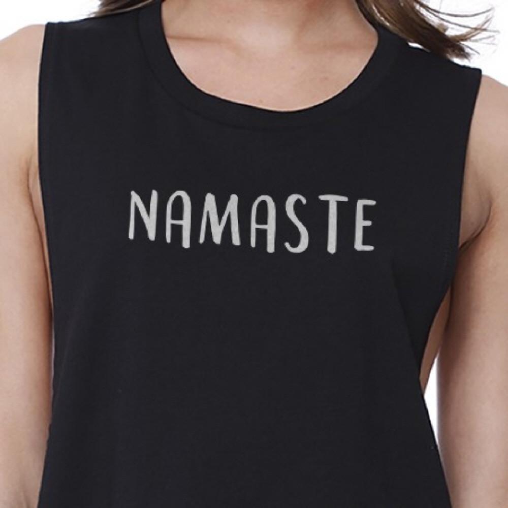 Namaste Crop Top Work Out Tank Top Cute Women's Yoga T-shirt