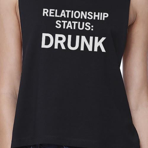 Relationship Status Women's Black Crop T-Shirt Funny Gift Ideas