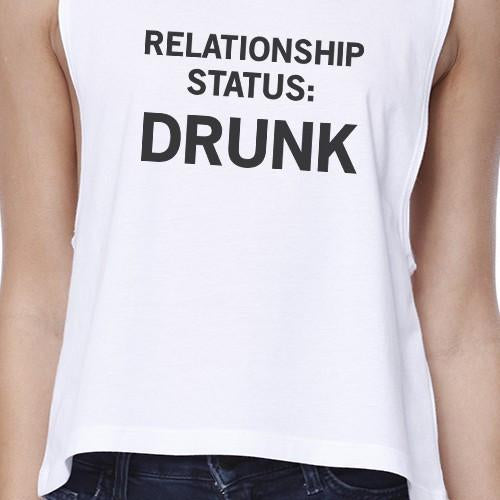 Relationship Status Womens White Crop Top For Women Funny Gift Idea