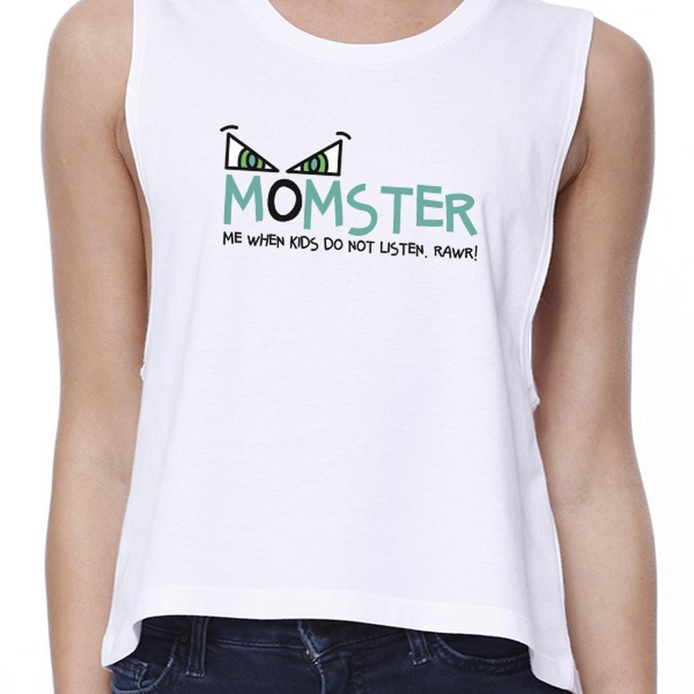 Momster Kids Don't Listen Womens White Crop Top