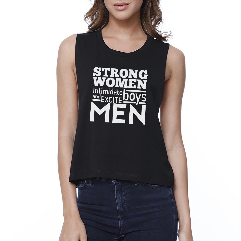 Strong Women Womens Funny Work Out Muscle Tank Top Crop Top For Gym