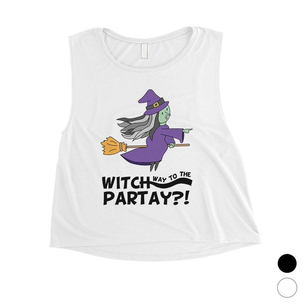 Witch Way To Partay Womens Crop Top