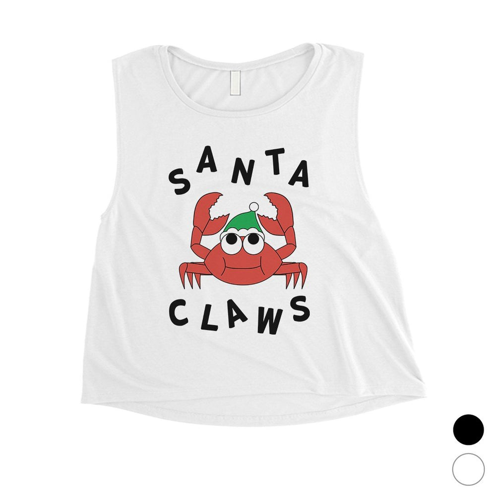 Santa Claws Crab Womens Crop Top