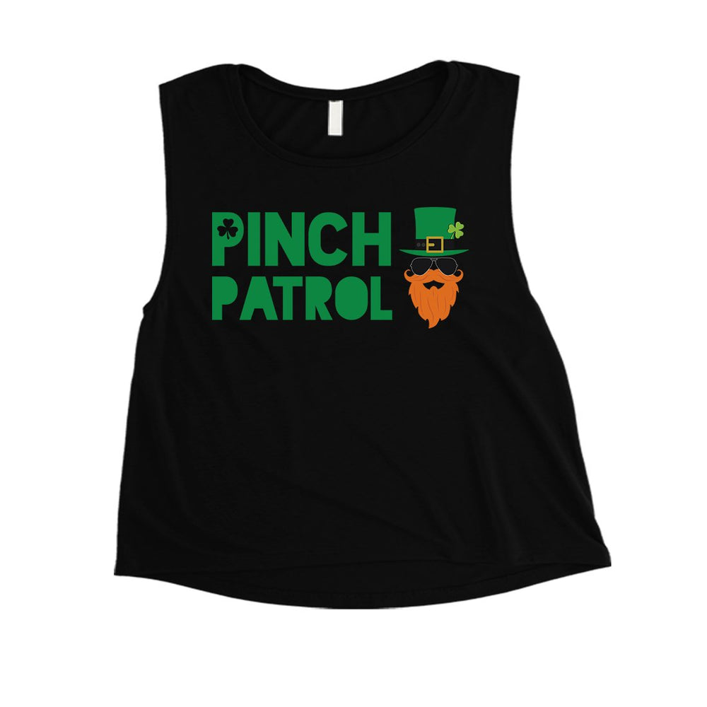 Pinch Patrol Leprechaun Womens Crop Tank Top St Paddy's Day Shirt