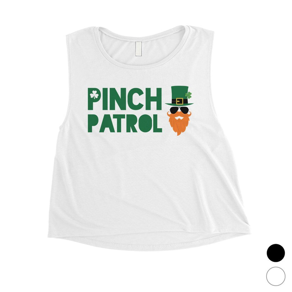 Pinch Patrol Leprechaun Womens Crop Tank Top St Paddy's Day Shirt