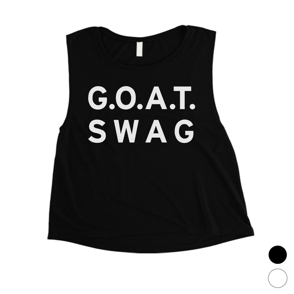 365 Printing GOAT Swag Womens Funny Strong Saying Respectful Crop Tank Top Gift