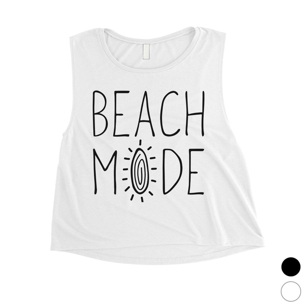 365 Printing Beach Mode Womens Relax Serene Mood Summer Vacation Crop Tank Top