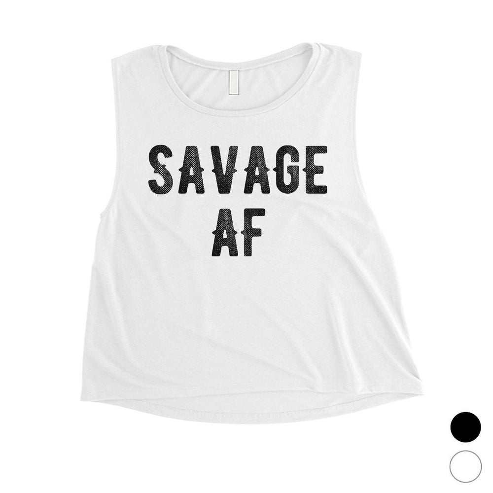 365 Printing Savage AF Womens Funny Saying Workout Tank Top Cute Crop Tank Top