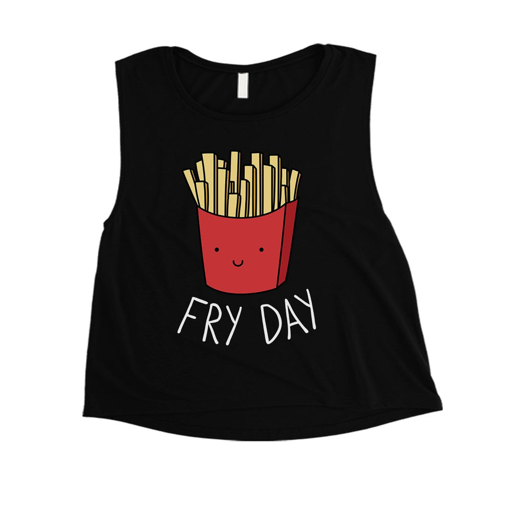 365 Printing Fry Day Womens Cute Workout Tank Top French Fries Crop Tank Top