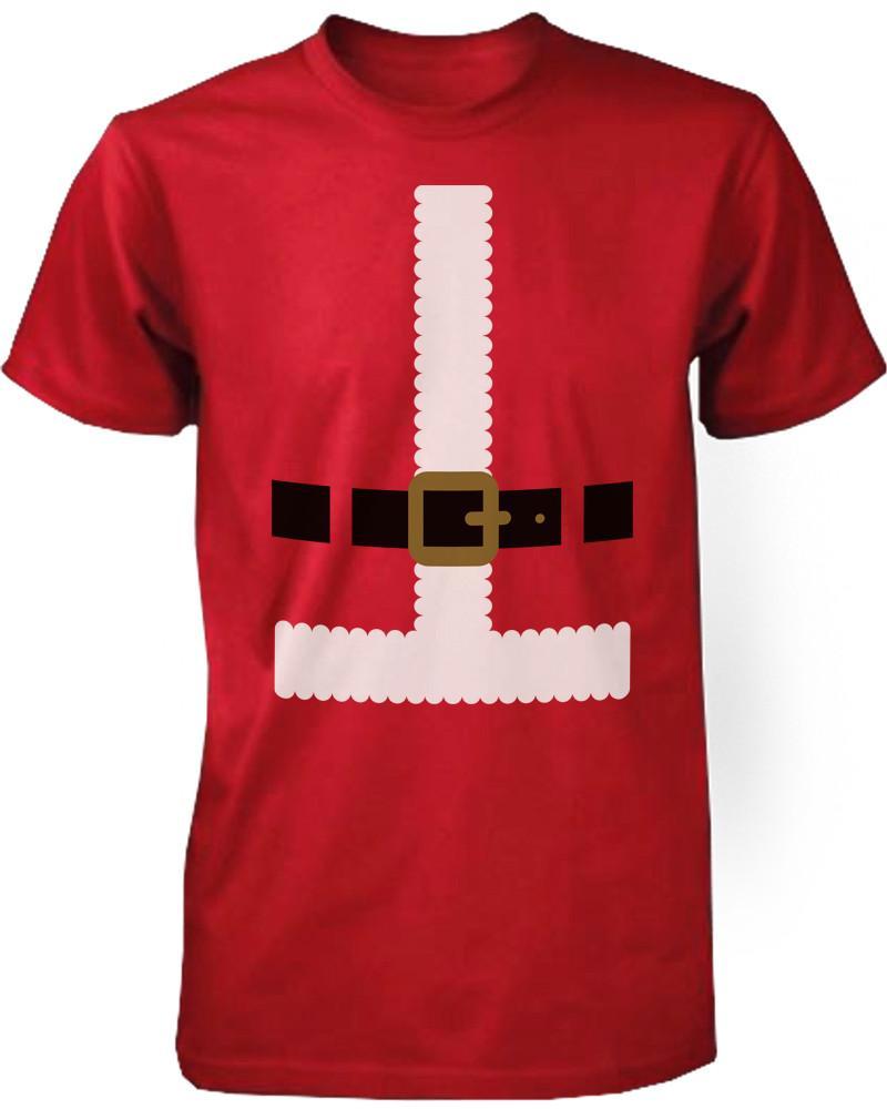 Funny Christmas Graphic Tees - Santa Outfit Red Cotton T-shirt