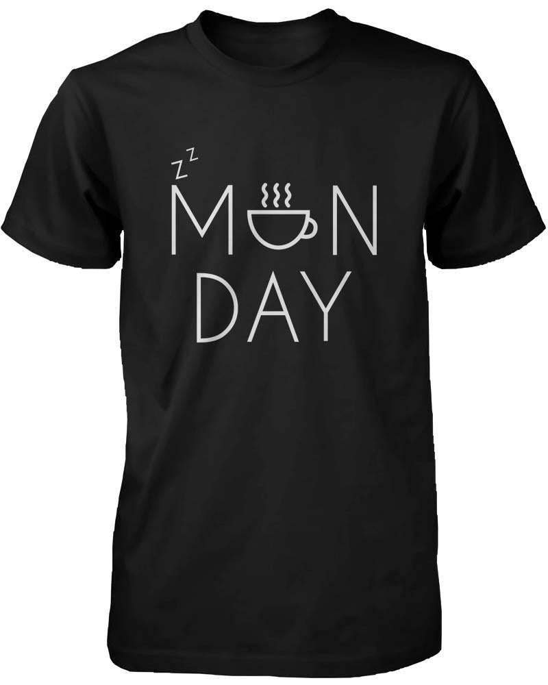 Funny Graphic Statement Mens Black T-shirt - Monday