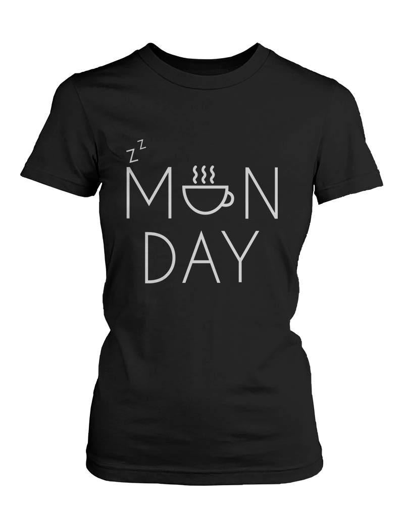 Funny Graphic Statement Womens Black T-shirt - Monday