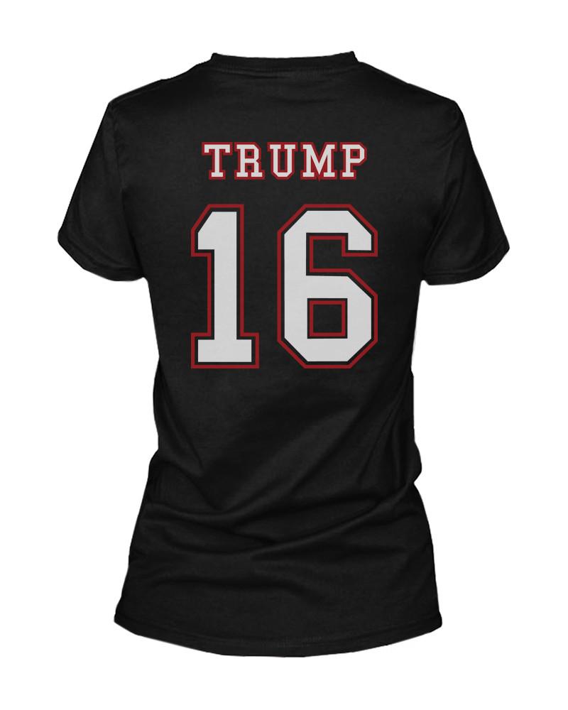 Donald Trump for President 2016 Back Print Campaign Women's Shirt Black Tshirt