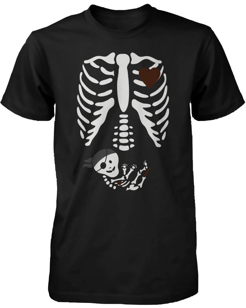 Halloween Pregnant Skeleton Pirate Baby X-Ray T-shirt Maternity Themed