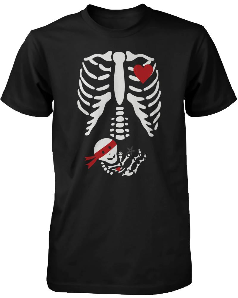 Halloween Pregnant Skeleton Ninja Baby X-Ray T-shirt Maternity Themed