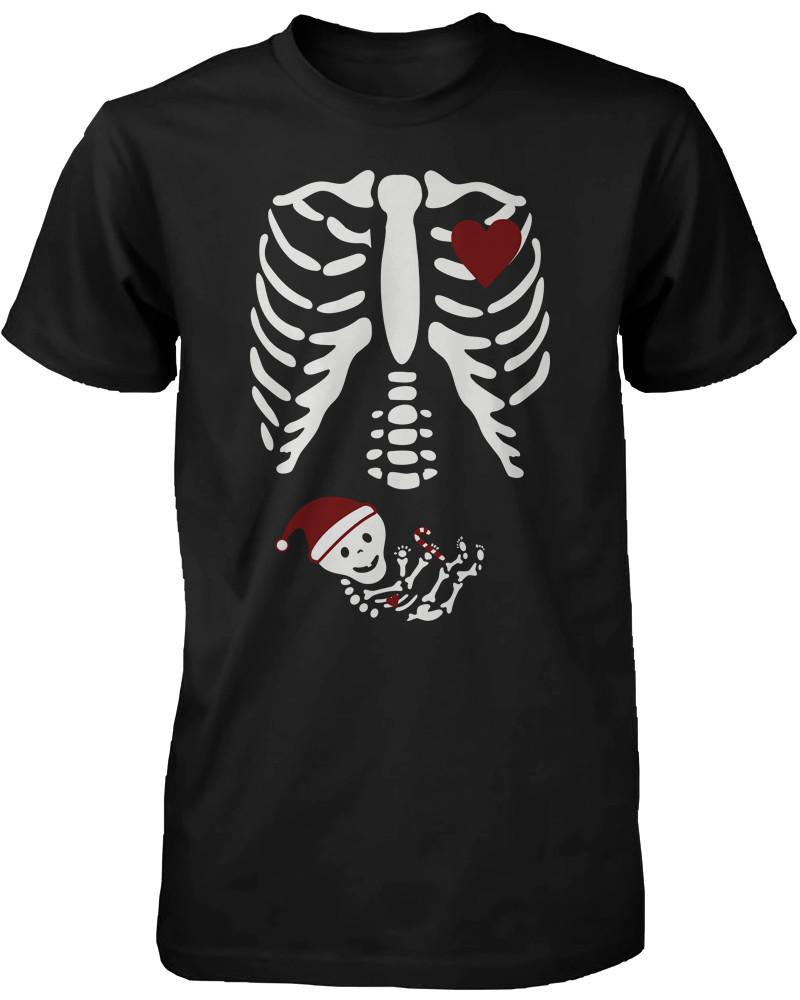 Christmas Pregnant Skeleton Santa Baby X-Ray T-shirt Maternity Themed
