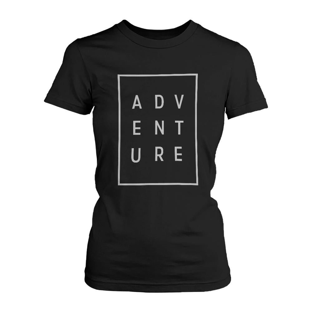 Adventure Women's T-shirt Trendy Typographic Tee Cute Short sleeve Shirt