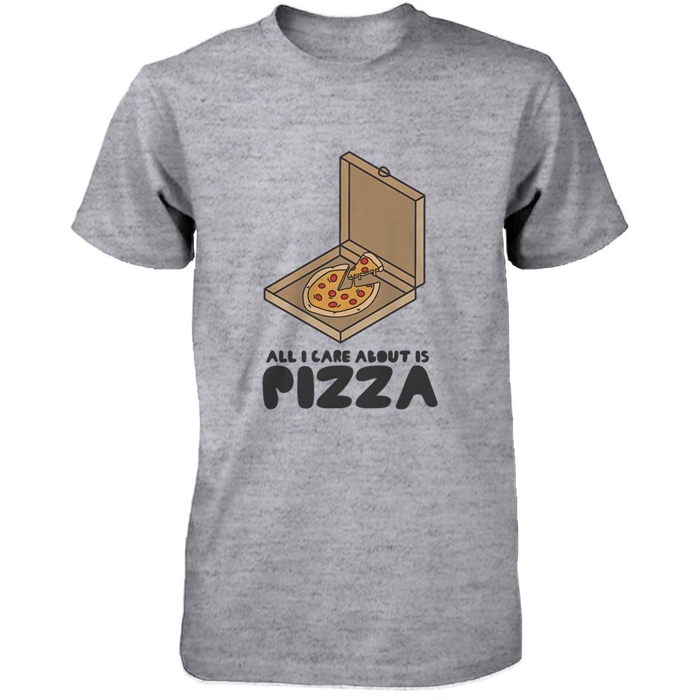 All I Care About Is Pizza Funny Men’s T-shirt Cute Graphic Tee Shirt