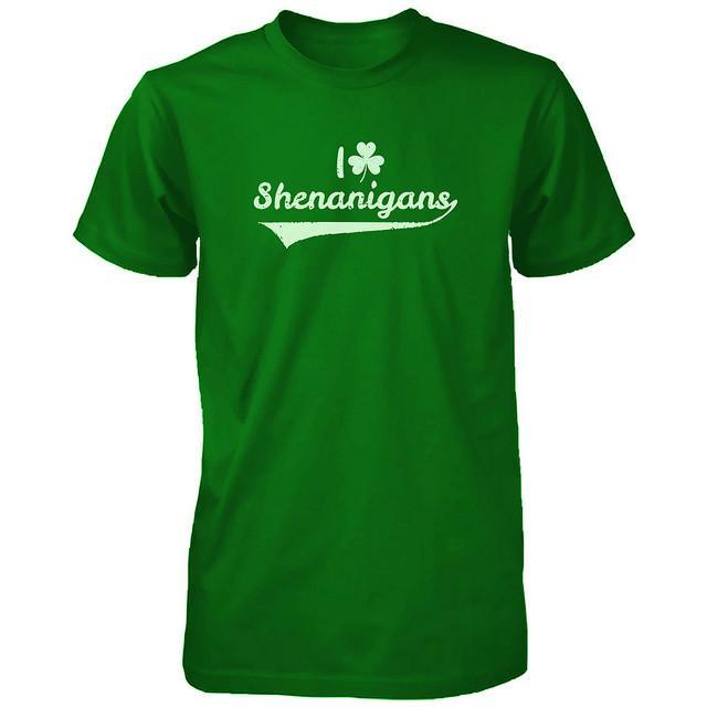 I Clover Shenanigans Funny Saint Patricks Day Unisex Green Graphic Shirts