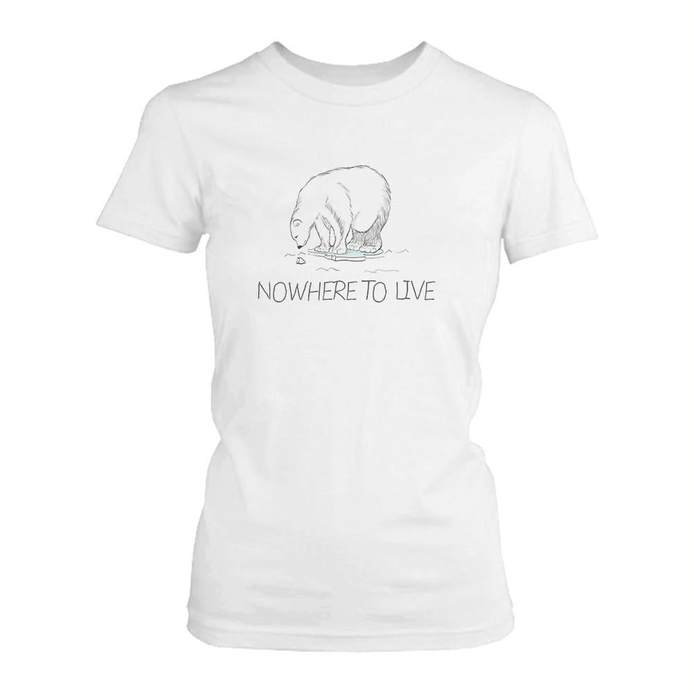 Nowhere To Live Polar Bear Women's Shirt Earth Day Save Polar Bear Campaign