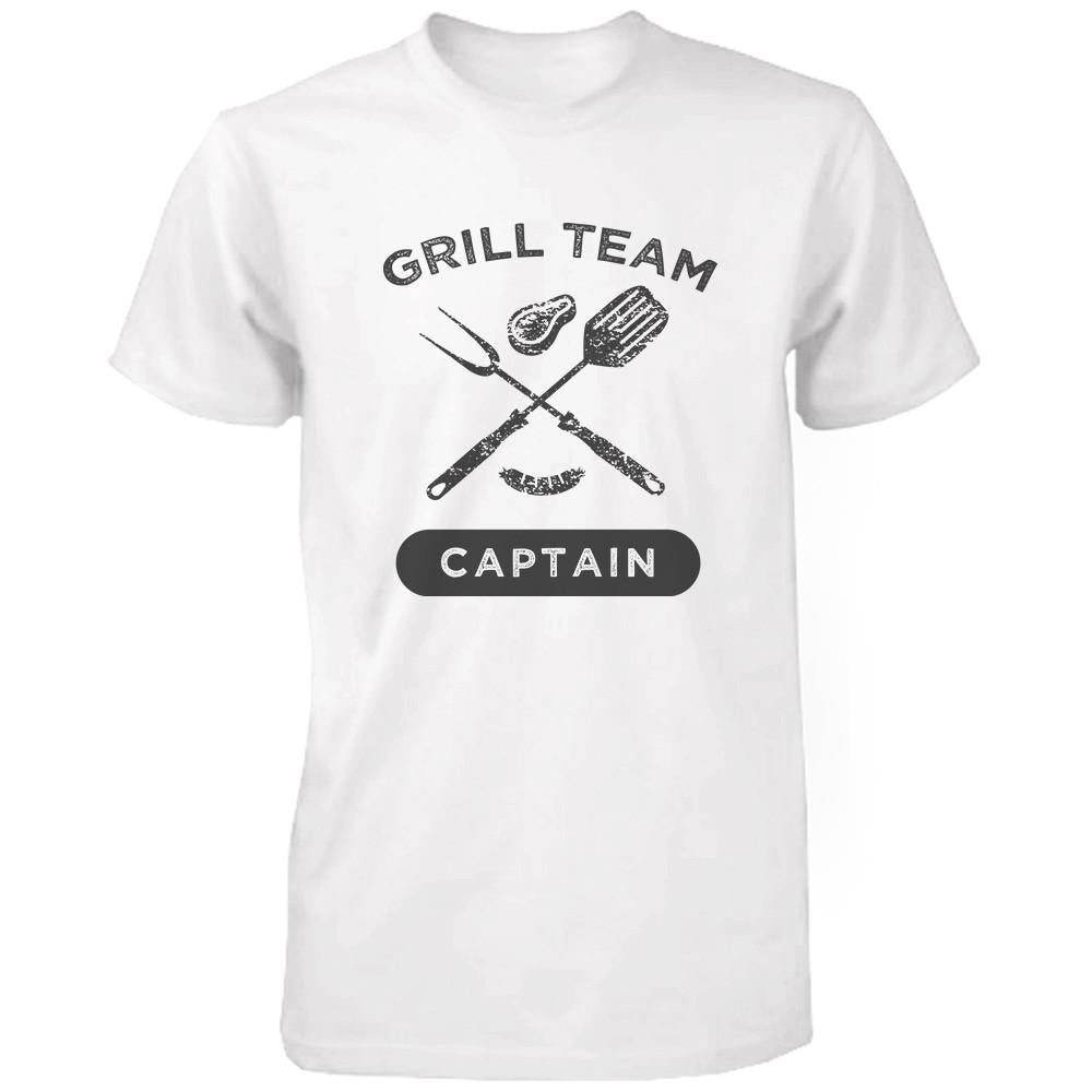 Grill Team Captain Funny White T-Shirt For Dad Great Farthers Day Gift